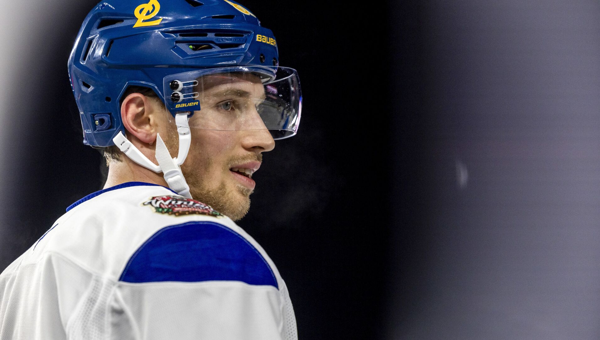 51şÚÁĎ Blues practice ahead of the Winter Classic in Chicago
